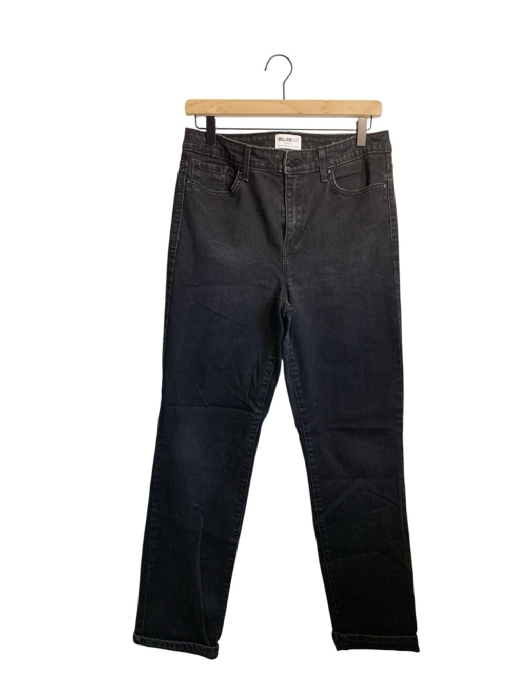 William Rast Black Mild Fade High Rise Slim Straight Leg Women's Jeans 29